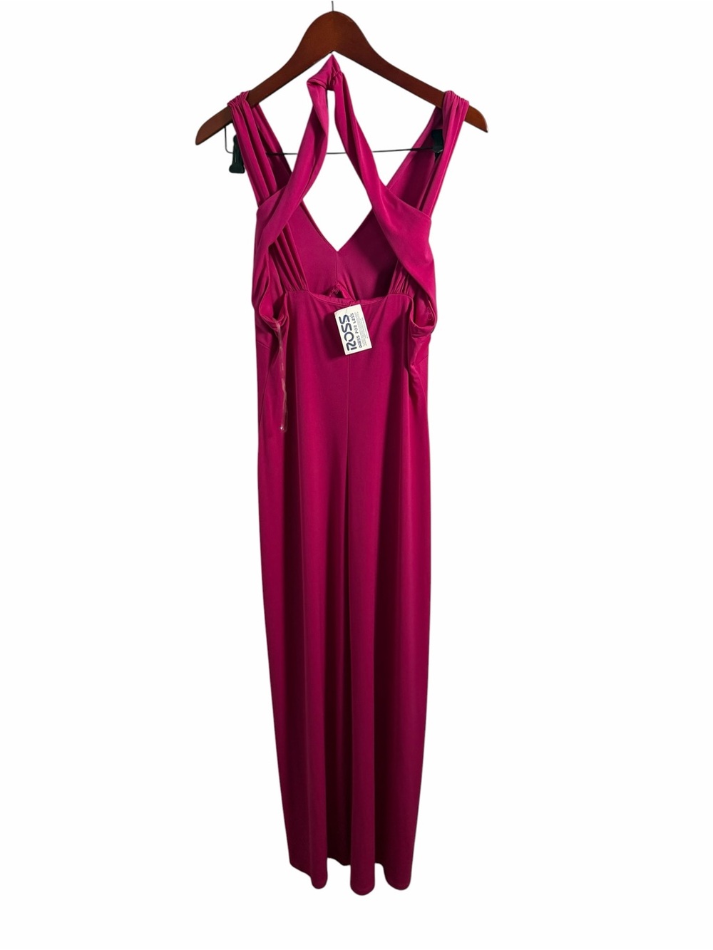 Connected apparel Halter Maxi Dress in Berry Pink 12 NEW - Picture 5 of 6